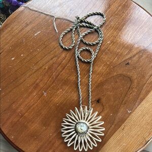 Gold Sunburst Pendant Necklace